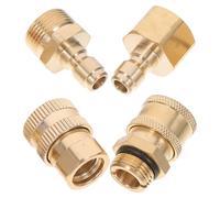 YARNOW Raccords de tuyauterie sous Pression, raccord de Pression, kit de Connexion Rapide pour Nettoyeur Haute Pression, Laiton, 4pcs, Compatible avec Pressure Washer et Pressure Washer