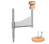 YARNOW Râpe à Fromage Manuelle Lame Rotative en Acier Inoxydable, Design Simple et Poignée en Bois, pour Râper Uniformément Carottes et Fromage Cuisine