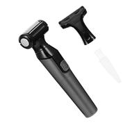 YARNOW Rasoir Électrique pour Femmes 2-en-1 sans Tondeuse à Poils Corporels et Cheveux Rechargeable Étanche Noir 3 Lames Intégrées Épilateur Corps Visage Jambes Aisselles Usage