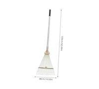YARNOW Râteau de Jardin Acier Inoxydable Dents Ajustable pour Nettoyage Pelouse Massifs de Fleurs et Débris de Jardin Manche Confortable Ergonomique Râteau Pratique à Stockage Facile