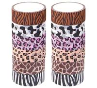 YARNOW Rouleaux de Rubans Adhésifs Décoratifs à Motifs Animaux en Papier Ensemble de 12 Autocollants Faciles à Utiliser pour Scrapbooking et Fournitures de Fête