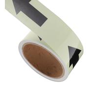 YARNOW Ruban Adhésif Lumineux Fléché 5 CM X 5 M PVC, Bande Phosphorescente pour Signalisation de Sol les Parkings et Entrepôts, Guide Lumineux Nocturne, Adhésif Solide pour Surfaces