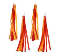 YARNOW Rubans de Guidon pour Vélo et Trottinette Garçon et Filles 2 Paires Pompons Colorés Rouge et Orange 25 CM Décoration Vélo Garçon et Filles Accessoires Banderoles et Faciles à