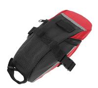 YARNOW Sacoche de Selle Arrière Vélo en Velours Nylon Rouge, Grosse Capacité Ouverture Large, Sacoche Multifonction pour Équitation et Rangement sous Siège