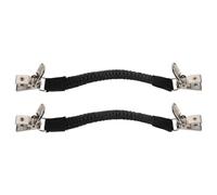 YARNOW Sangle Arrière pour Mules et Slippers Noirs en Pu avec Boucle Métallique et Bande Élastique pour Maintien Sécurisé Points de Pression