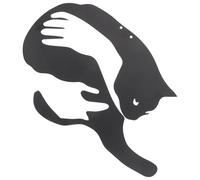 YARNOW Sculpture Murale Chat en Fer Forgé Noir Silhouette Artistique pour Décoration Intérieure et Extérieure, Artisanat Métal Lourd, Suspendue, Décor Jardin Terrasse Salon Balcon