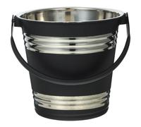 YARNOW Seau à Glace Portable 2l pour Refroidissement de Bière en Acier Inoxydable Seau à Glaçons Noir pour Hôtel et Fête