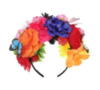 YARNOW Serrage-tête Halloween Fleuri avec Coloré en Polyester Léger pour Femmes, Accessoire de Fête et Festival Jour des Morts Confortable et Réutilisable
