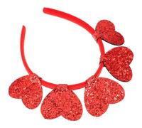 YARNOW Serre-tête Saint-valentin Forme de Cœur Pailleté Accessoire Cheveux Doux et Confortable pour Fêtes et Photos Romantiques