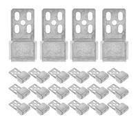 YARNOW Set de Clips à Ressort 5 Trous Lot de 50 pour Canapé en Fer Argenté, Épaisseur 1,5mm Fixation Solide et Polyvalente et Réparation de Canapé pour Meubles