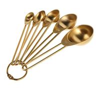 YARNOW Set de Cuillères Doseuses en Acier Inoxydable Or Cuillère à Grains de Café, Finition Élégante, Antidérapantes et Portables, Accessoires Cuisine pour Assaisonnement et Pâtisserie