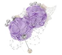 YARNOW Set de Mariage Corsage et Boutonnière Artificiels Bracelet Poignet Fleur Mariage et Broche pour Mariée et Marié Décor Romantique pour Cérémonie et Demoiselle Honneur