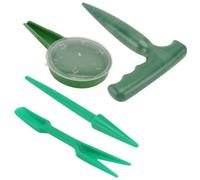 YARNOW Set de Outils de Jardinage Poignée Ergonomique Lot de 3 en Plastique Vert et Contrôle de Débit à 5 Tailles pour Planter et Semer Facilement