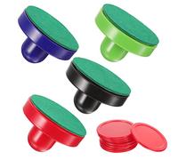YARNOW Set de Poussoirs et Palets pour Jeu de Hockey Table Accessoires Plastique Colorés Bleu Vert Rouge Noir Palets pour Remplacer Équipements Usés et Animer Ludiques Garçon Fille et