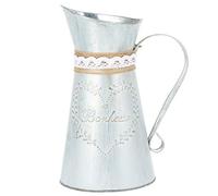 YARNOW Shabby Chic Rustique Ferme Cruche Pichet De Fleurs Vase Vintage en Métal Galvanisé Pot De Fleur Fleur De Fer Seau Décoratif Planteur Table Maîtresse