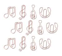 YARNOW Signets Originaux 12 Trombones Créatifs en Métal Forme Notes de Musique Or pour Organiser Documents, Lot de 12 Pièces, Style Bureau ou École Plusieurs styles Plusieurs styles
