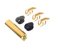 YARNOW Slide de Guitare en Métal avec Anneau pour Auriculaire Baguettes de Slide pour Guitare Électrique et Acoustique Set Complet pour Jeu de Bottleneck Accessoires Universels Basses