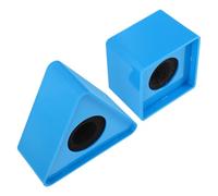 YARNOW Station de Microphone 2 Pièces Drapeaux Bleu Carré et Triangulaire Support Portable Logo pour Interviews Conférences et Événements Médiatiques Accessoire Micro Stable et