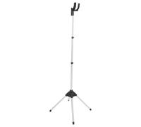 YARNOW Support de Défroisseur Vapeur Pliable et Télescopique Hauteur Réglable Base Stable Plastique et Métal Cintre pour Repassage Vertical avec Design Élégant Noir
