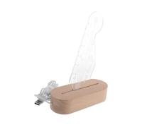 YARNOW Support De Médiators Lumineux pour Guitare Veilleuse avec Base Bois Support De Rangement pour Médiators Forme De Tête De Guitare