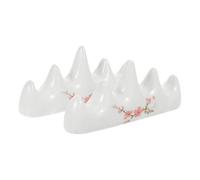 YARNOW Support pour Pinceaux en Céramique Blanc 2pcs Design Antidérapant pour Calligraphie à Domicile, Porte-stylos Élégant de Main à Cinq Doigts