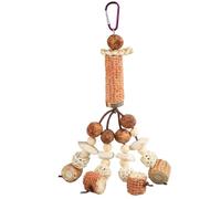 YARNOW Suspendu pour Perroquet Résistant aux Morsures Boule en Os de Seiche et Rotin Naturel Taille Moyenne Amusant pour Perruches en Cage Accessoire de Stimulation et Mastication