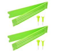 YARNOW Tableau Braille Positif Portable 4 Lignes 28 Cellules Vert avec 2 Stylos, Lot de 2 Sets de Ensembles pour Apprentissage Braille, Outil D’écriture Tactile pour Personnes Aveugles