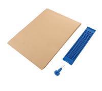 YARNOW Tablette Braille 4 Lignes 28 Cellules Bleu Foncé avec Stylet et 20 Feuilles, Instrument D’Écriture Braille Portable pour Apprentissage et Pratique, Outil Scolaire pour Déficience