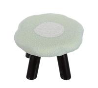 YARNOW Tabouret Repose-Pieds à Fleurs Vert en Peluche avec Rembourrage Coton PP et Bois, Siège Confortable et Facile à Nettoyer pour Chambre ou Salon Moderne