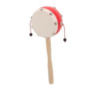 YARNOW Tambour à Main En Bois Et Peau De Mouton Pour Bébé, Traditionnel à, Anneau De Dentition Naturel, Portatif, Adapté -né Et Tout-petit, Développement Sensoriel Et Motricité Fine