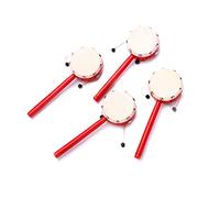 YARNOW Tambour à Secouer Jouet Traditionnel Chinois Pour Bébé 7 Cm Peau De Mouton Rouge Lot De 2 Pièces Développement Sensoriel Éveil Musical