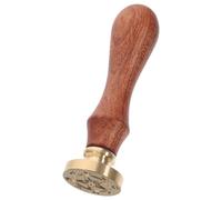 YARNOW Tampon de Cire Cuivre avec Manche Bois Sceau Rétro Étoile pour Enveloppes Invitations et Décoration Artisanale