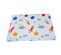 YARNOW Tapis De Jeu Pour Bébé Bleu 100x130 Cm Tapis Sous Chaise Haute Anti-éclaboussures En Coton Respirant Pour Nourrisson Et Garçon Et Filles Intérieur Et Extérieur Et Confortable