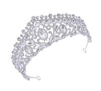 YARNOW Tiare de Mariée en Cristal Argenté Alliage de Zinc, Coiffe Élégante et Solide, Facile à Porter pour Activité Photo ou Demande en Mariage