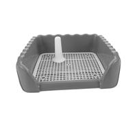 YARNOW Toilette pour Chien Intérieur Moyenne avec Colonne Induction et Protection Côtés Plateau Éducatif Anti-éclaboussures pour Chiots Bac à Pipi Facile à Nettoyer et Grille de