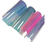 YARNOW Transparent Film Arc-en-ciel à Paillettes 4 Feuilles en PVC A4 | Feuilles Translucides, Effet Holographique Simple, Se Découpe aux Ciseaux, Garde Sa Forme pour Projets DIY