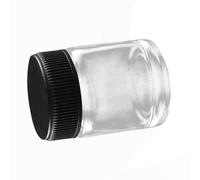 YARNOW Transparent Flacons D'aérographe avec Couvercle 22 Cc en Verre | Compatibles Plupart des Modèles Siphon, Échange Rapide, Lot avec Couvercle Plastique et Adaptateur
