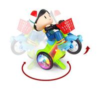 YARNOW Tricycle Jouet Acrobatique pour Garçon et Filles, Petit Modèle en Plastique Robuste, sans Piles, Lumières LED, Adapté pour Maison, École et Maternelle, Jouet Couleur Aléatoire