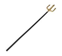 YARNOW Trident de Roi Plastique Doré pour Costume Halloween Accessoire de Fourche Maléfique Léger pour Cosplay et Fête Costumée