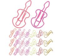 YARNOW Trombones en Métal Clips à Papier Élégants et Créatifs Forme Notes de Musique Lot de 60 Colorés pour Couleur Aléatoire Plusieurs styles et pour Plusieurs styles