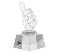 YARNOW Trophée Décoratif en Cristal Transparent Petit Format, Forme de Main Pouce, Décoration de Bureau Élégante, Trophée de Récompense Délicat pour Sports et Loisirs, Accessoire Unique