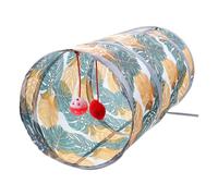 YARNOW Tunnel Pliable pour Chat en Polyester Imprimé D’Intérieur pour Chatons Tunnel de Jeu Léger et Résistant Refuge Amusant pour Stimuler L’Exercice et Réduire Le Stress des Chats