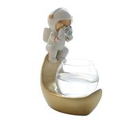 YARNOW Vase à Fleurs Verre Pot De Fleurs Hydroponique pour Bureau Et Intérieur avec Design Astronaute Lune