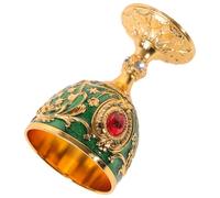 YARNOW Verre à Liqueur Vintage de Style Européen 30 Ml en Alliage Vert, Facile à Tenir et Difficile à Renverser, pour Festivals et Réceptions