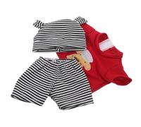 YARNOW Vêtements pour Poupées Unisexes Rayés avec Chapeau et Pantalon Motif Chien Tenues Nouveaux-nés pour Jeux de Rôle et Accessoires Collection