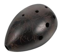 YARNOW Xun à 8 Trous en Céramique Noire Forme Poire, Instrument à Vent pour Débutants et Garçon et Filles, Poterie Traditionnelle F Tonalité, Mini Instrument Portable pour Apprentissage