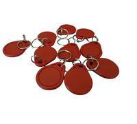 YARONGTECH Lot de 100 clés intelligentes UID réinscriptibles, cartes RFID 1K S50, étiquette NFC, carte de contrôle d'accès ABS 13,56 MHz, bloc 0 modifiable, conforme à la norme ISO 14443A (rouge)