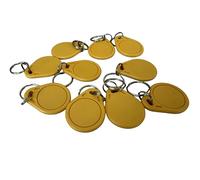 YARONGTECH Lot de 100 clés intelligentes UID réinscriptibles, cartes RFID 1K S50, étiquette NFC, carte de contrôle d'accès ABS 13,56 MHz, bloc 0 modifiable, conforme à la norme ISO 14443A (jaune)