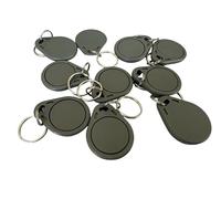 YARONGTECH Lot de 100 clés intelligentes UID réinscriptibles, cartes RFID 1K S50, étiquette NFC, carte de contrôle d'accès ABS 13,56 MHz, bloc 0 modifiable, conforme à la norme ISO 14443A (gris)