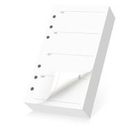 Yarotm A6 Week Planner Feuille - 180 Feuilles A6 Recharge Papier 9.5x17.2cm - 100GSM Planificateur de Semaine sans Dates - Feuille 6 Trous Mobiles pour 6 Anneaux Agenda Planificateurs